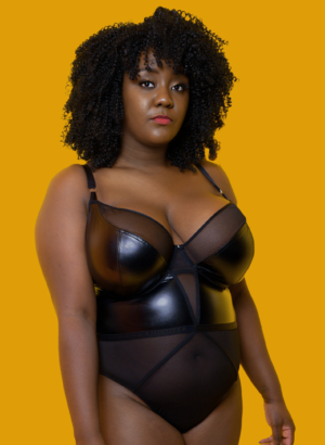 Lucky Star UW Plunge Bodysuit (BLACK)